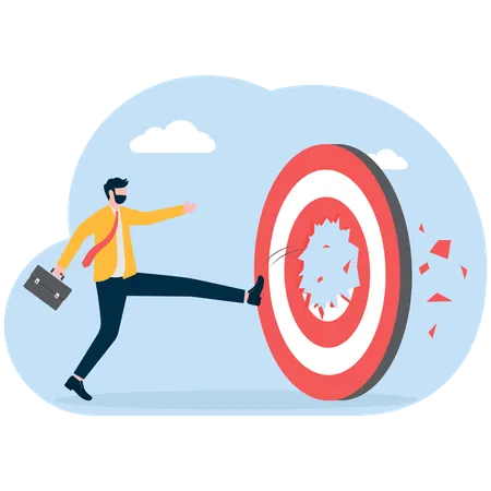 Businessman Reaching Target  Illustration