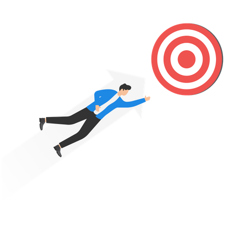 Businessman reaching towards target  Illustration