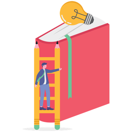 Businessman reading book  Illustration