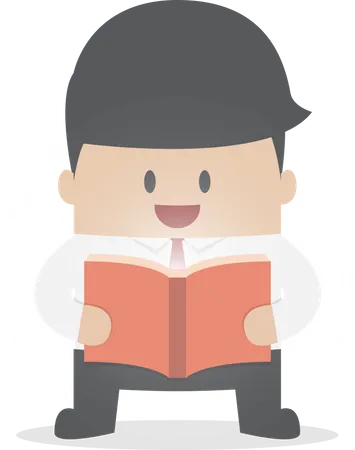 Businessman reading book Illustration