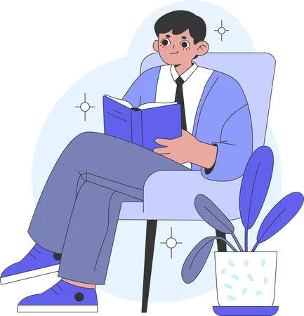 Businessman reading book  Illustration