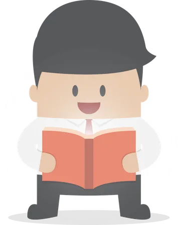 Businessman reading book  Illustration