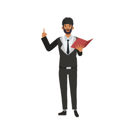 Businessman reading business book  Illustration