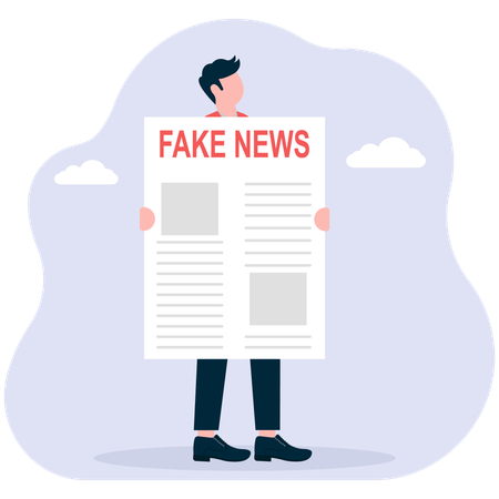 Businessman reading fake news  Illustration