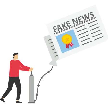 Businessman reading fake news  Illustration