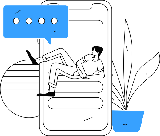 Businessman reading message notification  Illustration