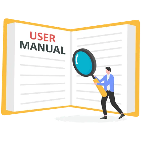 Businessman Reading User Manual  Illustration