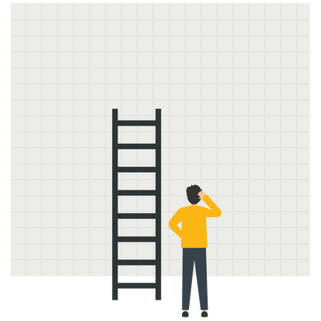 Businessman ready to climb over obstacles  Illustration