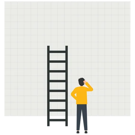 Businessman ready to climb over obstacles  Illustration