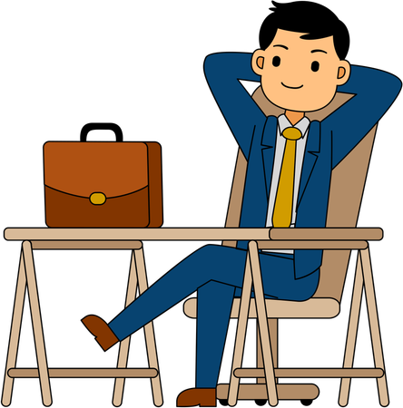 Businessman realaxing in office  Illustration