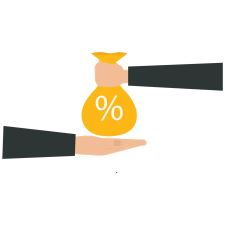 Businessman receive an interest rate  Illustration