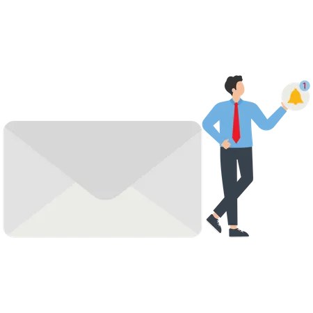 Email Management Email Processing Prioritization Or Categorization Of Information Concept Businessman Receive Notification Email Letter Message Envelope イラスト