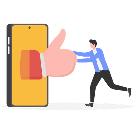 Businessman receive positive feedback  Illustration