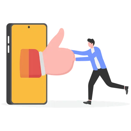 Businessman receive positive feedback  Illustration