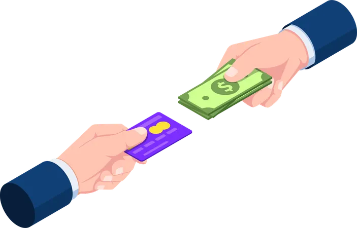 Businessman Received Cash Back  Illustration