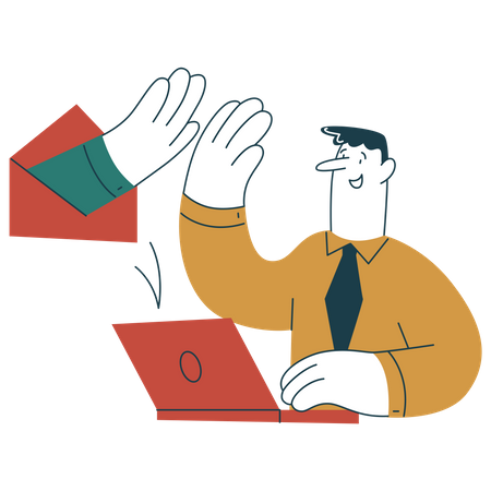 Businessman received confirmation email  Illustration