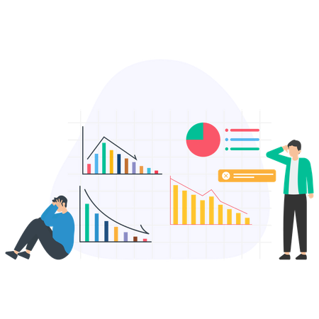 Businessman received Loss  Illustration