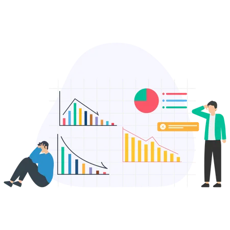 Businessman received Loss  Illustration