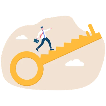 Businessman received success key  Illustration