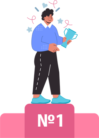 Businessman receives best businessman award  Illustration