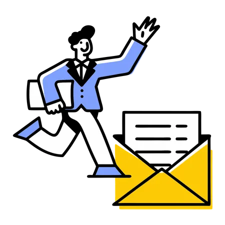 Businessman receives business mail  Illustration