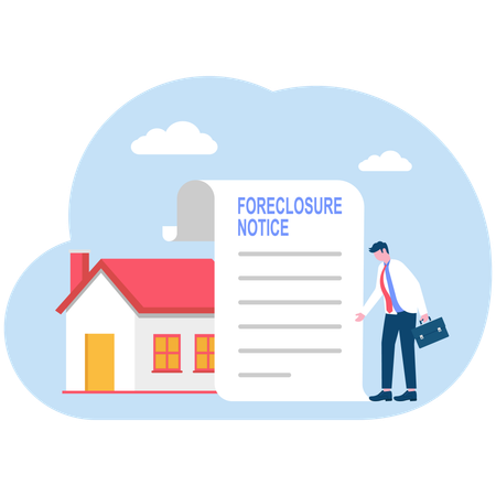 Businessman receives closure notice  Illustration