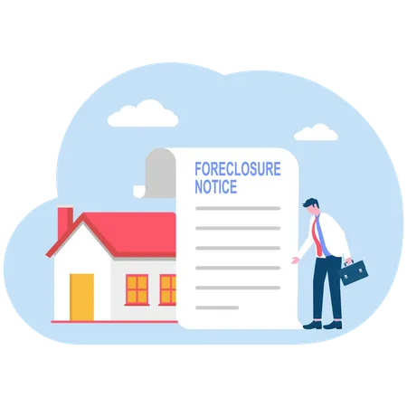 Businessman receives closure notice  Illustration