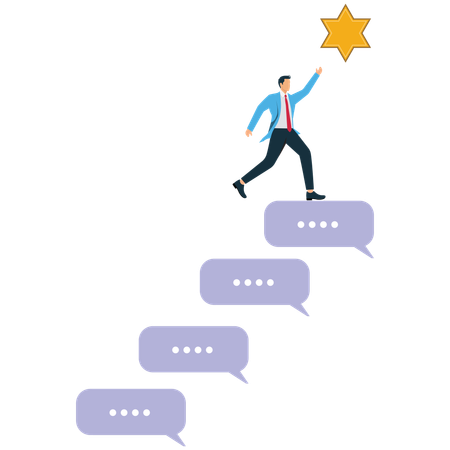 Businessman receives Feedback and comment for success  Illustration