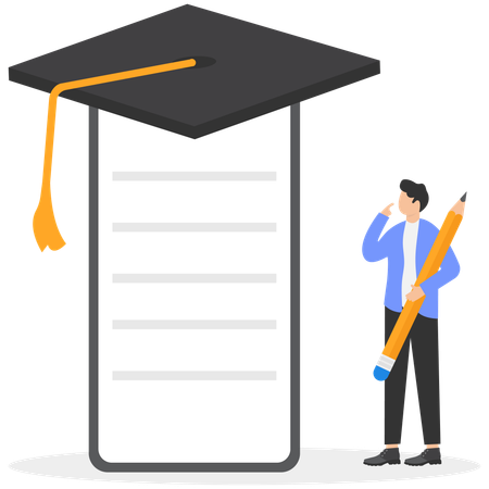 Businessman receives graduation award  Illustration