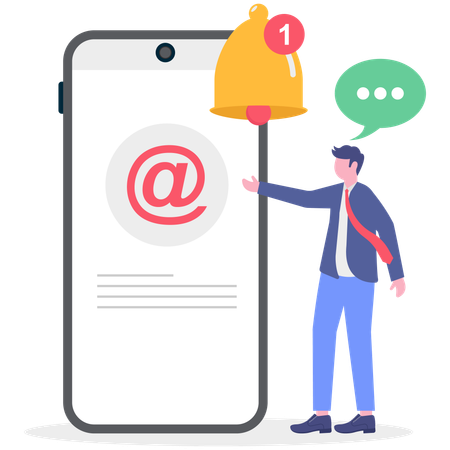 Businessman receives notification  Illustration