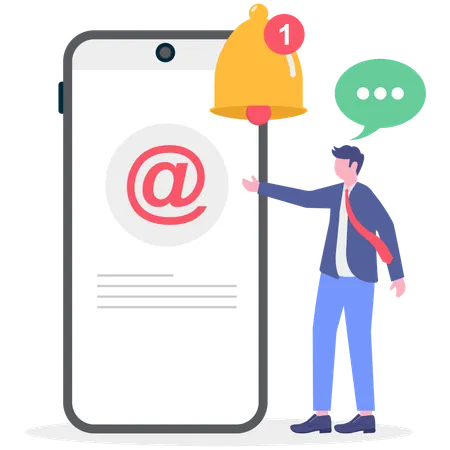 Businessman receives notification  Illustration