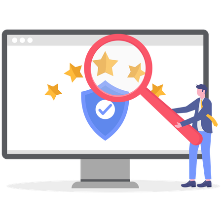 Businessman receives online appraisal  Illustration