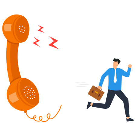 Businessman receives phone call from customer  Illustration