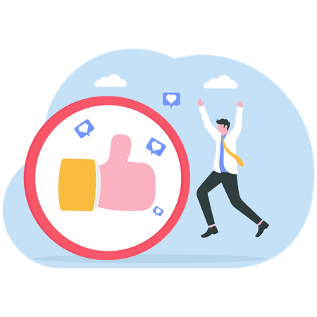 Businessman receives positive feedback  Illustration