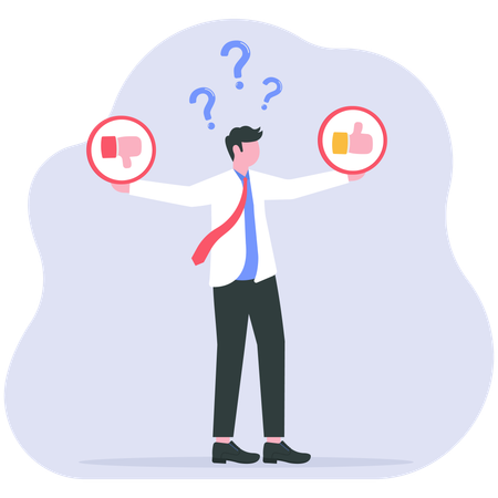 Businessman receives social media feedbacks  Illustration