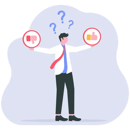 Businessman receives social media feedbacks  Illustration