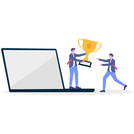 Businessman receiving award  Illustration