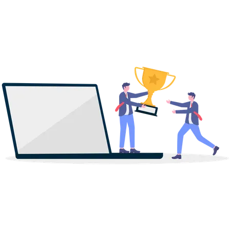 Businessman receiving award  Illustration