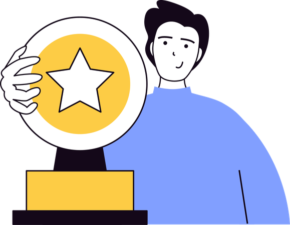 Businessman receiving best businessman award  Illustration