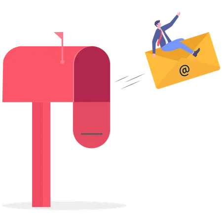 Businessman receiving business mail  Illustration