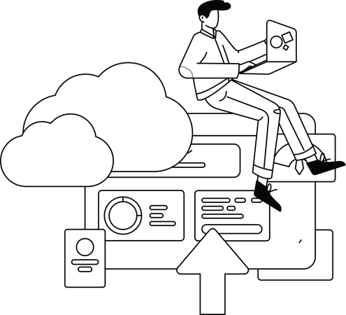 Businessman receiving email  Illustration
