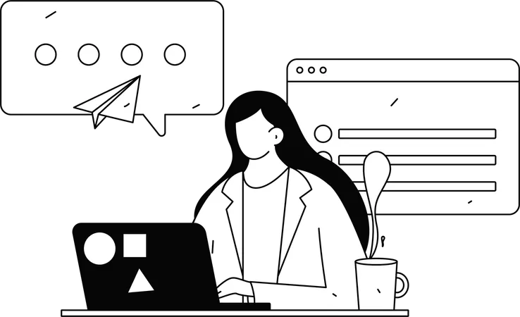 Businessman receiving email  Illustration