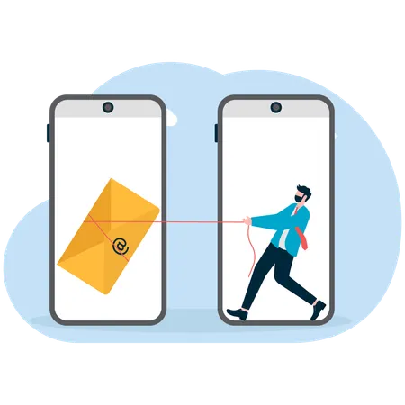 Businessman receiving email  Illustration