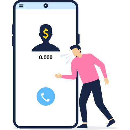 Businessman receiving finance call  Illustration