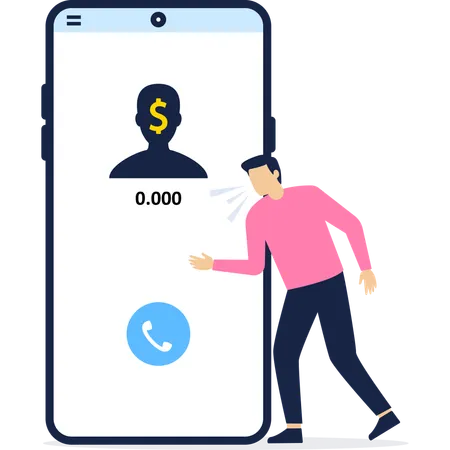 Businessman receiving finance call  Illustration