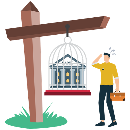 Businessman receiving Financial Sanction Notice  Illustration