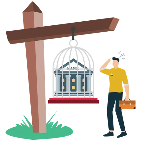 Businessman receiving Financial Sanction Notice  Illustration