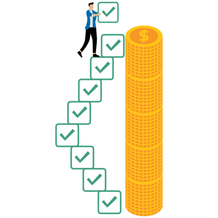 Businessman receiving profit growth  Illustration