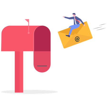 Businessman receving business email  Illustration