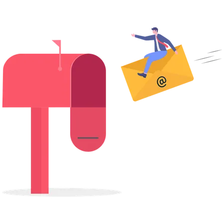 Businessman receving business email  Illustration